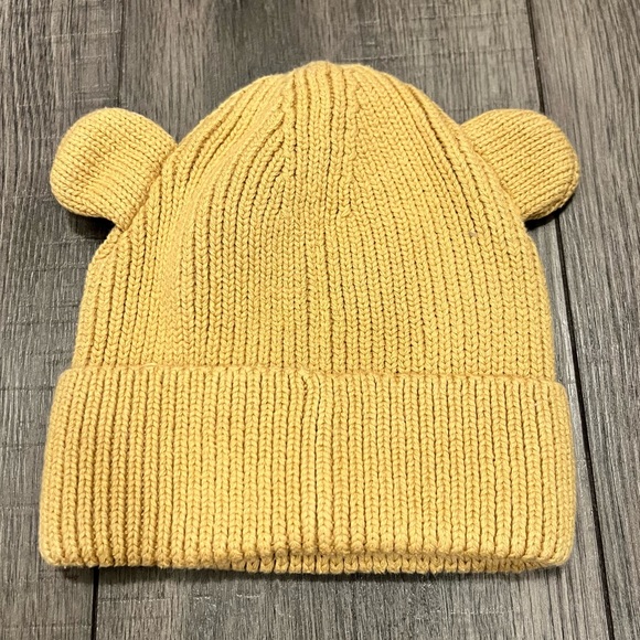 H&M Yellow Beige Rib-Knit Ears Hat Toque 18M/2T - Picture 3 of 5